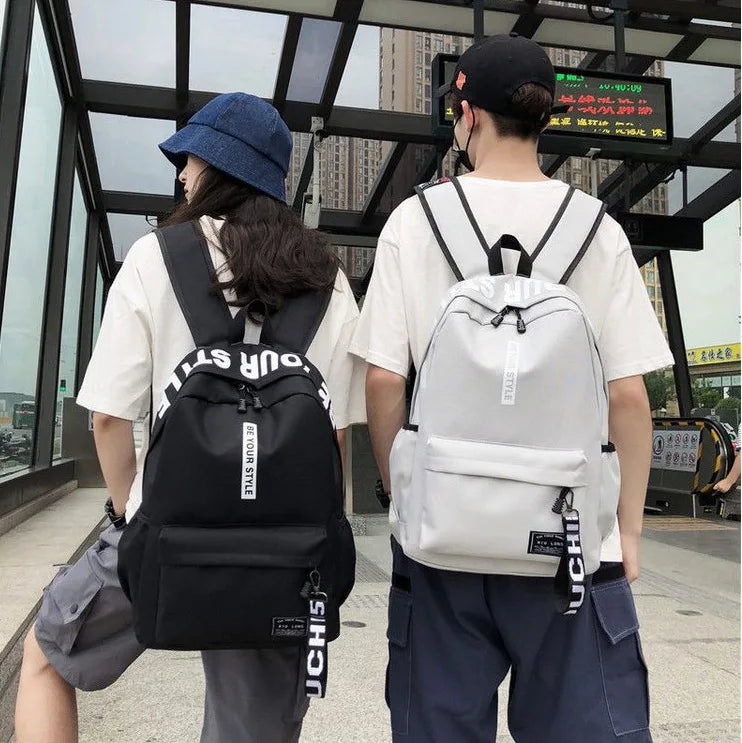 Fashion trend backpack backpack for men and women junior high school high school student bag large capacity korean version of th