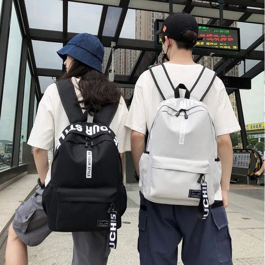 Fashion trend backpack backpack for men and women junior high school high school student bag large capacity korean version of th