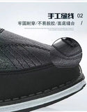 Spring Luxury Men's Casual Leather Shoes Elastic Band Business Flats Loafers for Men Soft Sole Peas Shoes Soft Men's Sneakers