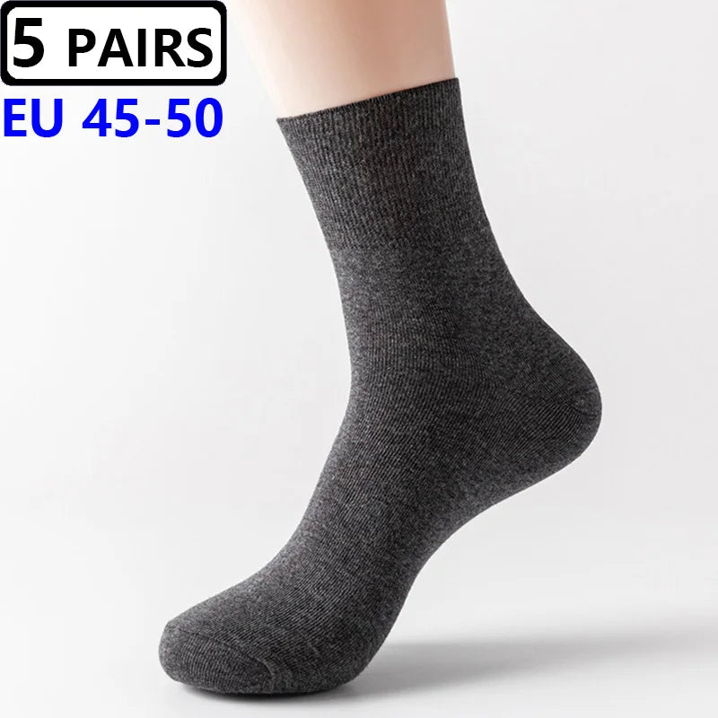 5 Pairs Plus Size EUR 45-50 Prevent Varicose Veins Socks Mens Diabetics Patients Cotton Loose Mouth Sock Man Women Comfort Meias