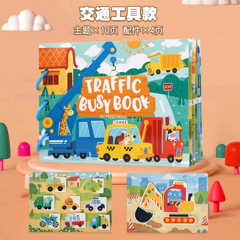 Montessori Busy Book for Kids Sticker Quiet Book Baby Early Educational Toy toddlers Matching Puzzles Game Learning Toys Gifts