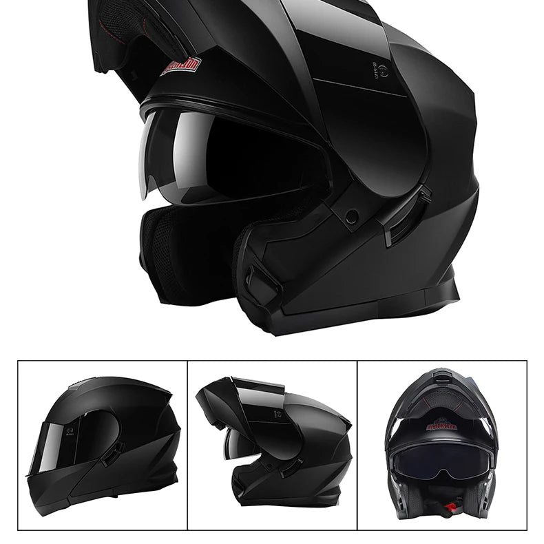 BLD Modular Motorcycle Full Face Helmet ECE Flip-up Double Anti-Fog Visor Purple Bird Sport Design In Stock Adult Men and Women