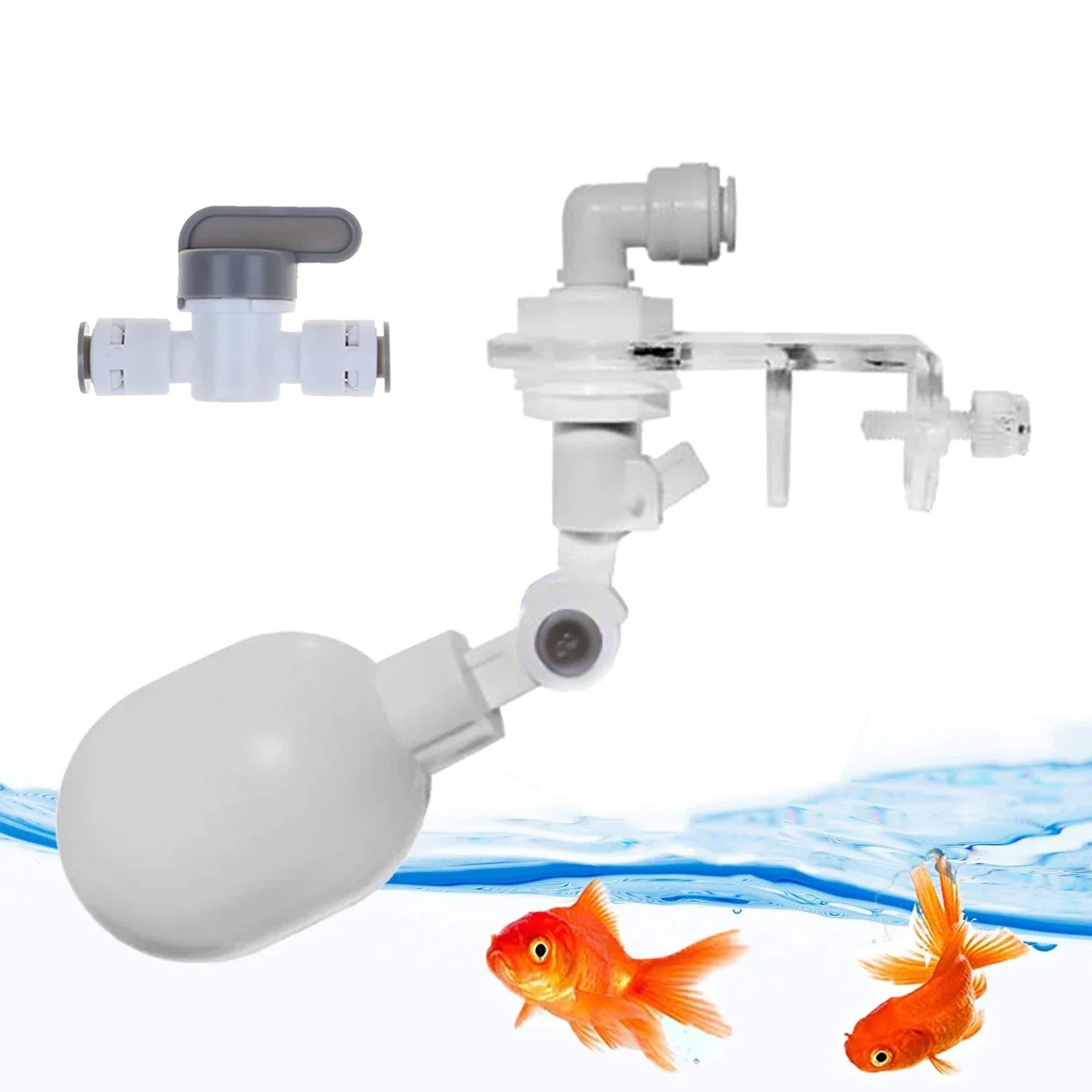 Auto Aquarium Water Changer Kit Power-Free Fish Tank Float Ball Valve Type Auto Water Filler Water Level Controller 1/4 Inch