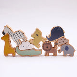 Montessori Sensory Toys Stacking Toys for Baby Forest Houses Replica Wooden Forest Blocks Early Childhood Education Game Gift