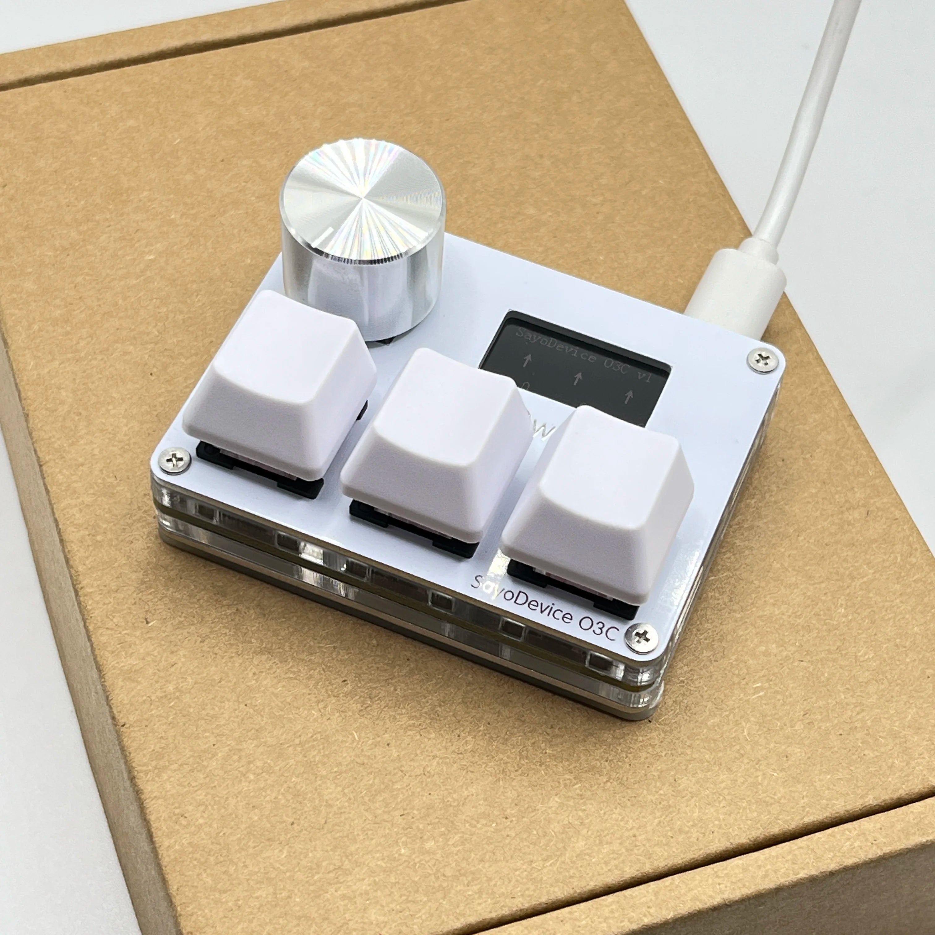 O3C SayoDevice OSU O3C Rapid Trigger Hall Switches Magnetic Pink Switches Keyboard With Knob Screen Copy Paste Shotcut