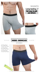 Man Mid-Long Boxer Shorts Sport Underwear Cotton Underpants Sexy Boxershorts Breathable Panties Large Boxers Hombre Men's Gifts