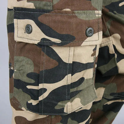 Men's Tactical Camouflage Overalls High-Quality Cotton Multi-Pocket Trousers Sports Training Casual Work Pants