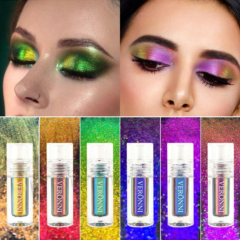 Chrome Shifting Pigments Chameleon Liquid Eyeshadow Shiny Long-Lasting Multichrome High Eyeshadow Liquid Eye Makeup Art Cosmetic