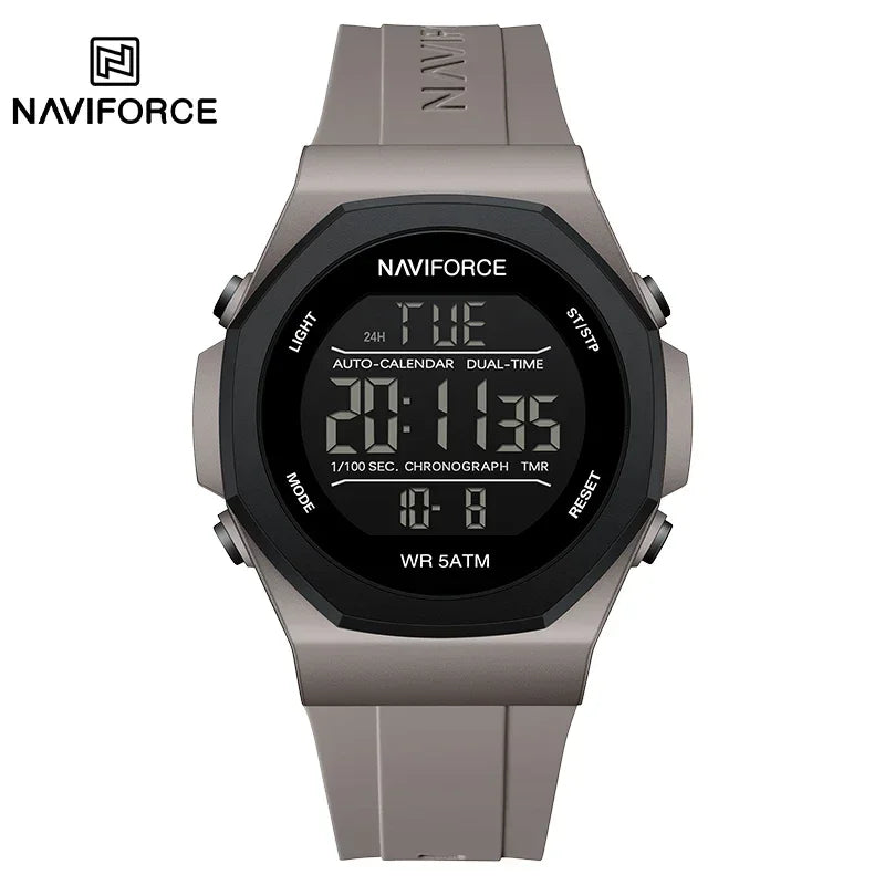 NAVIFORCE NF7117 Sports Watch for Men 5ATM Waterproof Multifunction Electronic Watch Men's LCD Digital Wristwatch