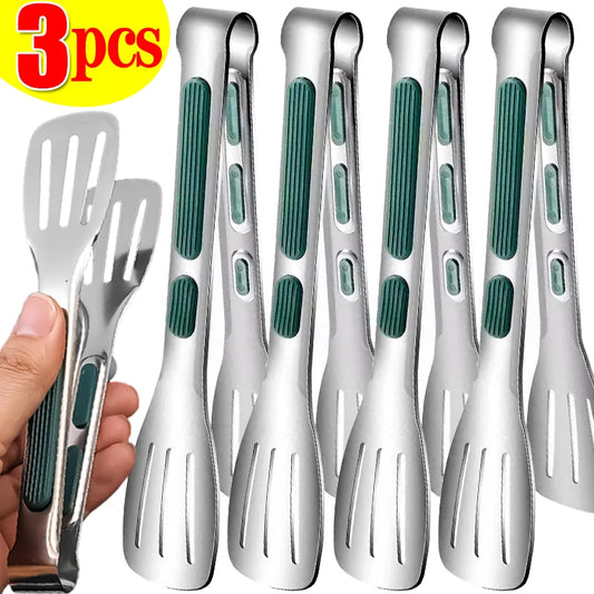 3/1Pcs Stainless Steel Food Tongs Meat Salad Bread Clip Barbecue Grill Buffet Clamp Non-Slip Tongs Cooking Tools Kitchen Gadgets