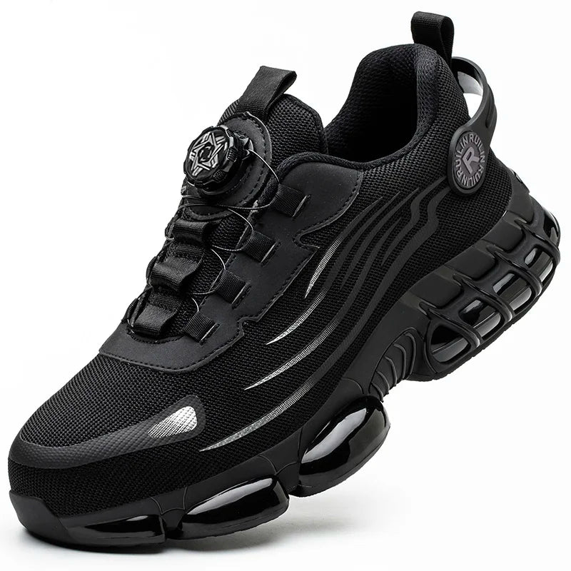Rotating Button Safety Shoes Men Steel Toe Sneaker Air Cushion Work Shoes Man Puncture Proof Work Safety Boots Protective Shoes