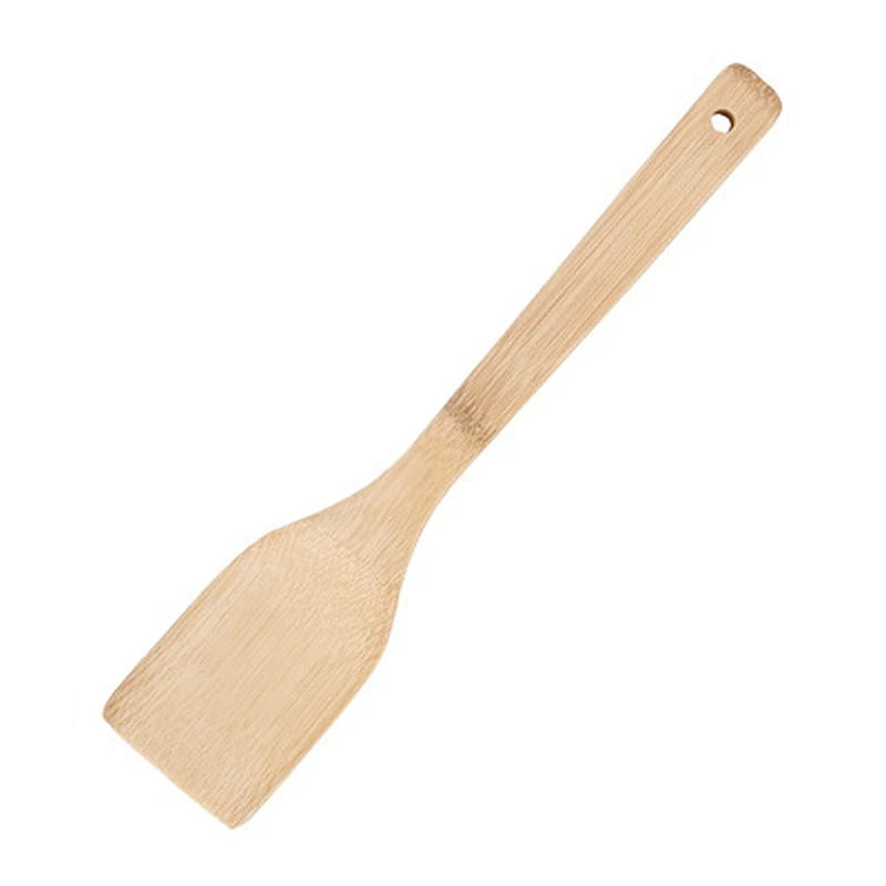 Espátula antiadherente para sartén de bambú natural, cuchara, utensilios de cocina, pala para wok, accesorios de cocina