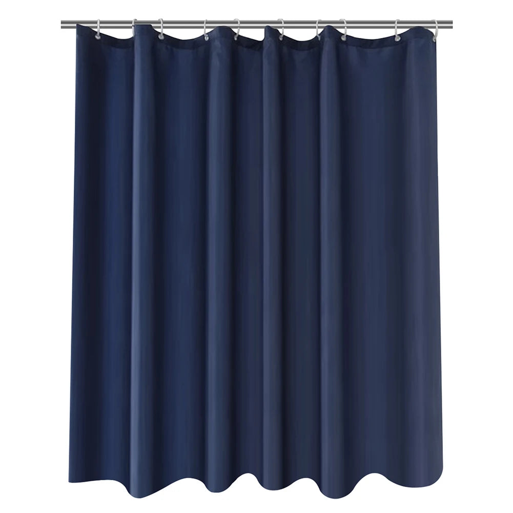 Cortina de ducha de tela sólida resistente, impermeable, para baño, tamaño largo, 230/200 cm, color negro, blanco, gris, marrón y azul.