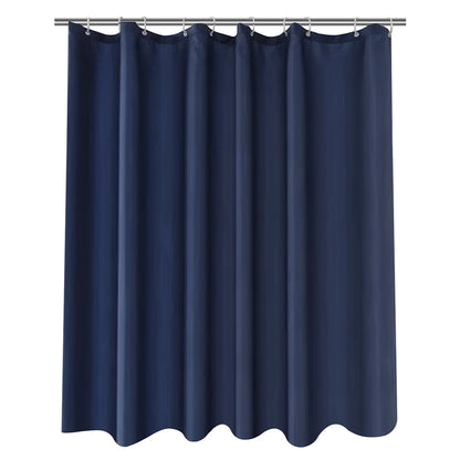 Cortina de ducha de tela sólida resistente, impermeable, para baño, tamaño largo, 230/200 cm, color negro, blanco, gris, marrón y azul.
