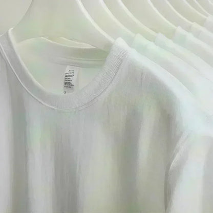 Camiseta de manga corta de algodón para niños americanos, camiseta de cuello redondo transpirable con estampado de letras para hombre y mujer, Top de verano 2024
