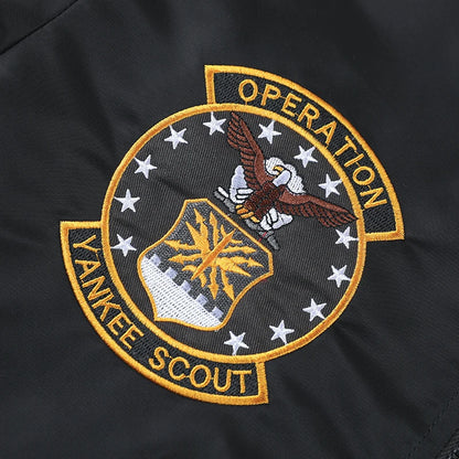 Chaqueta de vuelo de águila, ropa de trabajo para hombre, primavera y otoño, uniforme de béisbol de piloto, traje de vuelo táctico bordado, industria pesada, negro