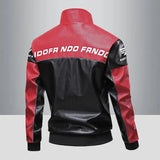 Motorcycle leather jacket, men's leather jacket, contrasting racing jacket, trendy brand seasonal couple style, loose fit