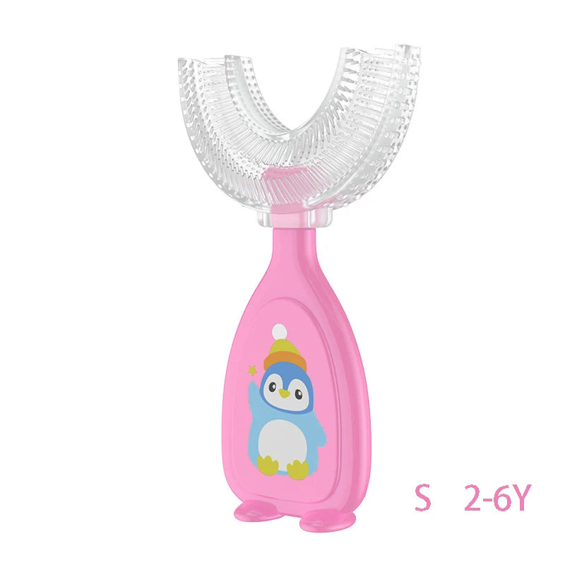 Children's 360 Degree Infant U-shaped Toothbrush Baby Health Teethers Soft Silicone Baby Brush Kids Teeth Oral Care Cleaning