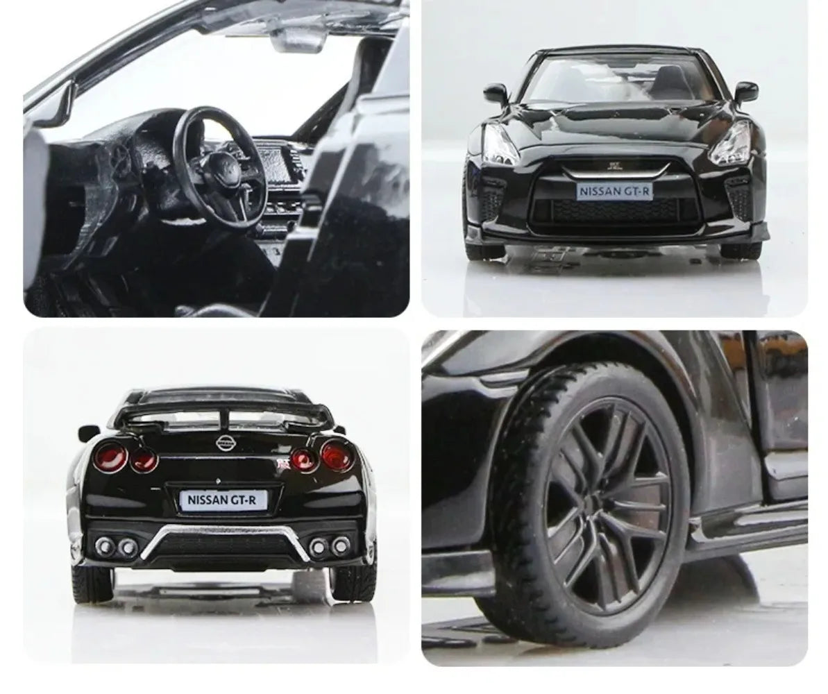 1/36 Nissan GTR Metal Car Model Toys for Boys Alloy Diecast Pull Back Model Car Collection Vehicle for Kid Gifts Adult Toys