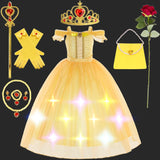 Children's Halloween Role Play Fairy Princess Belle Dress Xmas Carnival Masquerade Performance Birthday Party Fancy Girl Clothes
