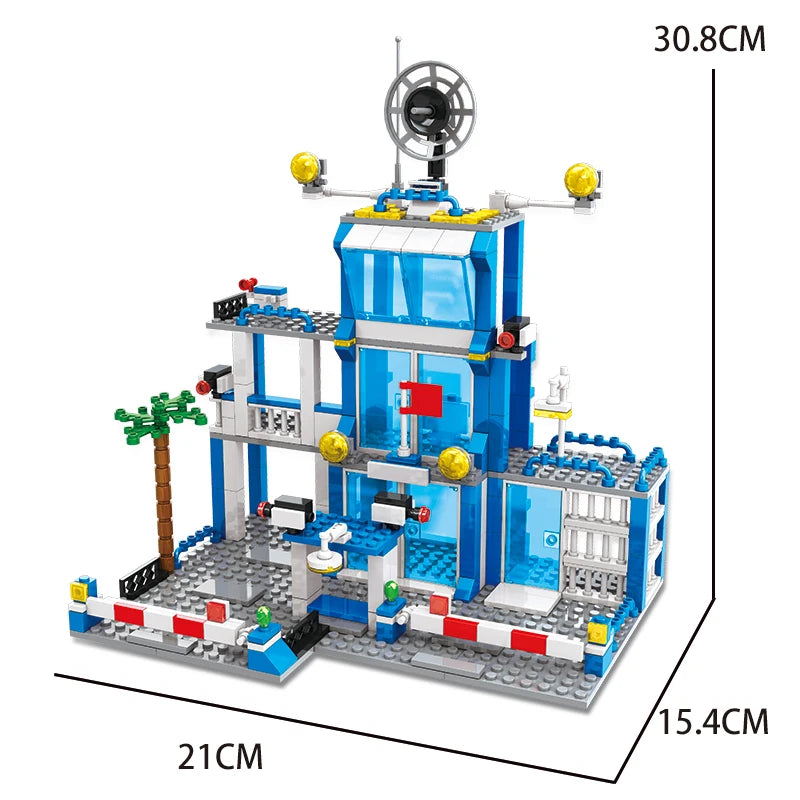 Police station building blocks, children's educational building block toys, Christmas gifts, birthday gifts (503 pieces)