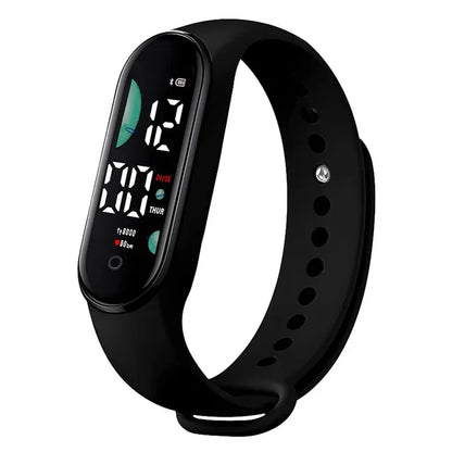 Relógio de pulso digital LED eletrônico feminino, relógio esportivo impermeável, pulseira simples de silicone, relógio casual, moda