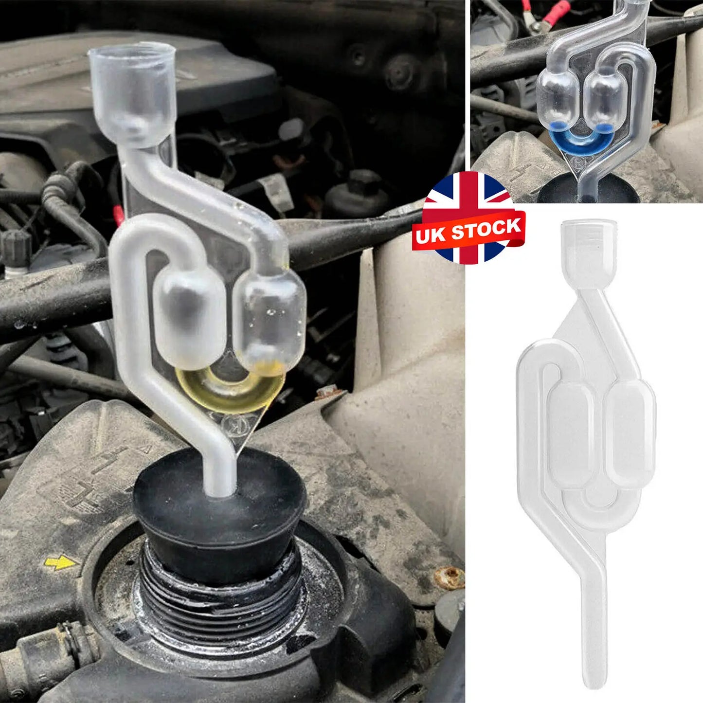 Detector de fugas de combustión, comprobador de anticongelante y refrigerante, comprobador de anticongelante automotriz, esclusa de aire de burbuja casera, esclusas de aire en forma de S