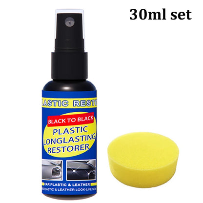 Restaurador de plástico para carro, produtos de limpeza de carro com brilho preto, restauração de couro plástico, polimento automático e reparo, renovador de revestimento