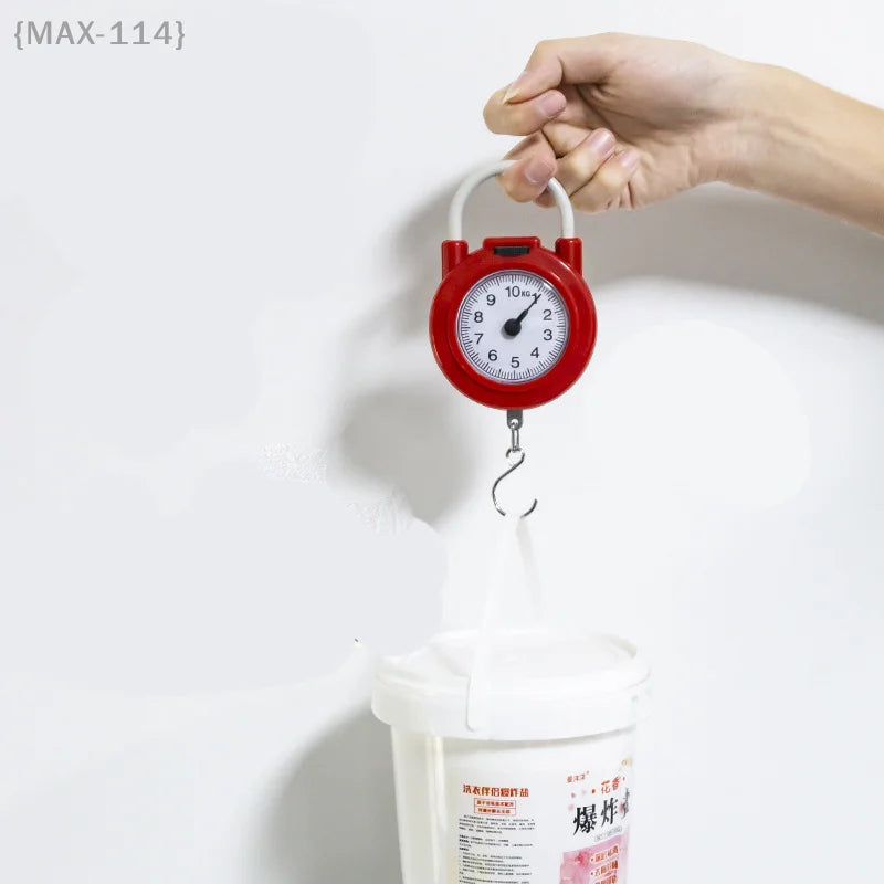 {MAX-114}10kg Portable Hanging Mechanical Scale Fish Luggage Kitchen Scale Hanging High Precision Digital Hand Held Spring Scale