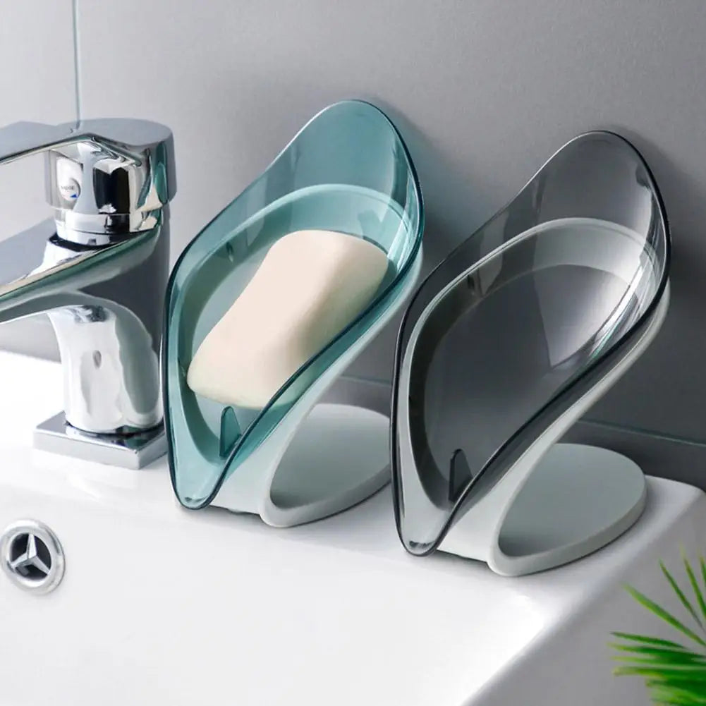 1 jabonera de hojas para ducha de baño, portátil, antideslizante, con drenaje, bandeja de esponja de plástico para baño, cocina, acceso G2c8