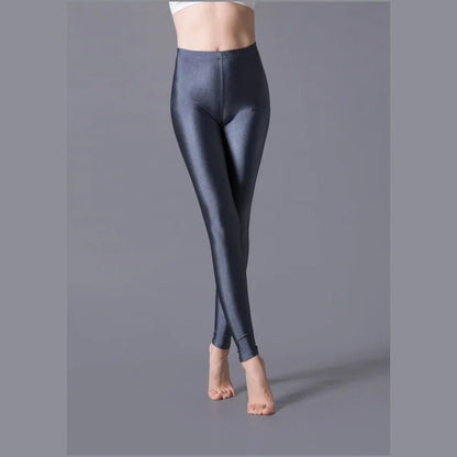 Leggings ajustados de alta elasticidad, pantalones pitillo ajustados de talla grande, pantalones brillantes, pantalones de yoga para mujer, leggings ajustados sexis y agradables para la piel. 