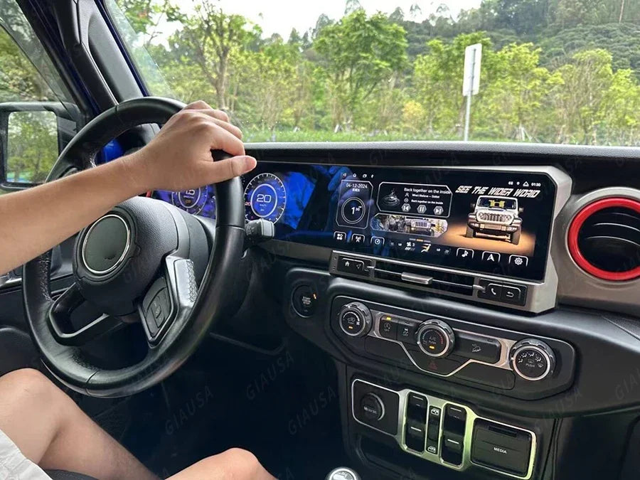 For Jeep Wrangler 2018-2022 Carplay LCD Instrument Panel Dual Screen Android Multimedia Video Player GPS Navigation Android Auto