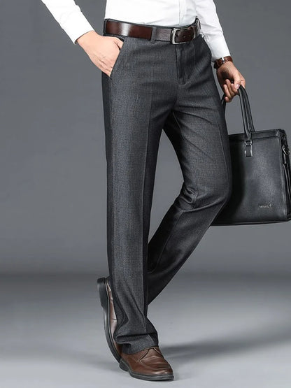 New Men's Classic Straight Leg Business Suit Pants Solid Formal Occasion Office Pants Male High Quality Baggy Trousers Plus Size