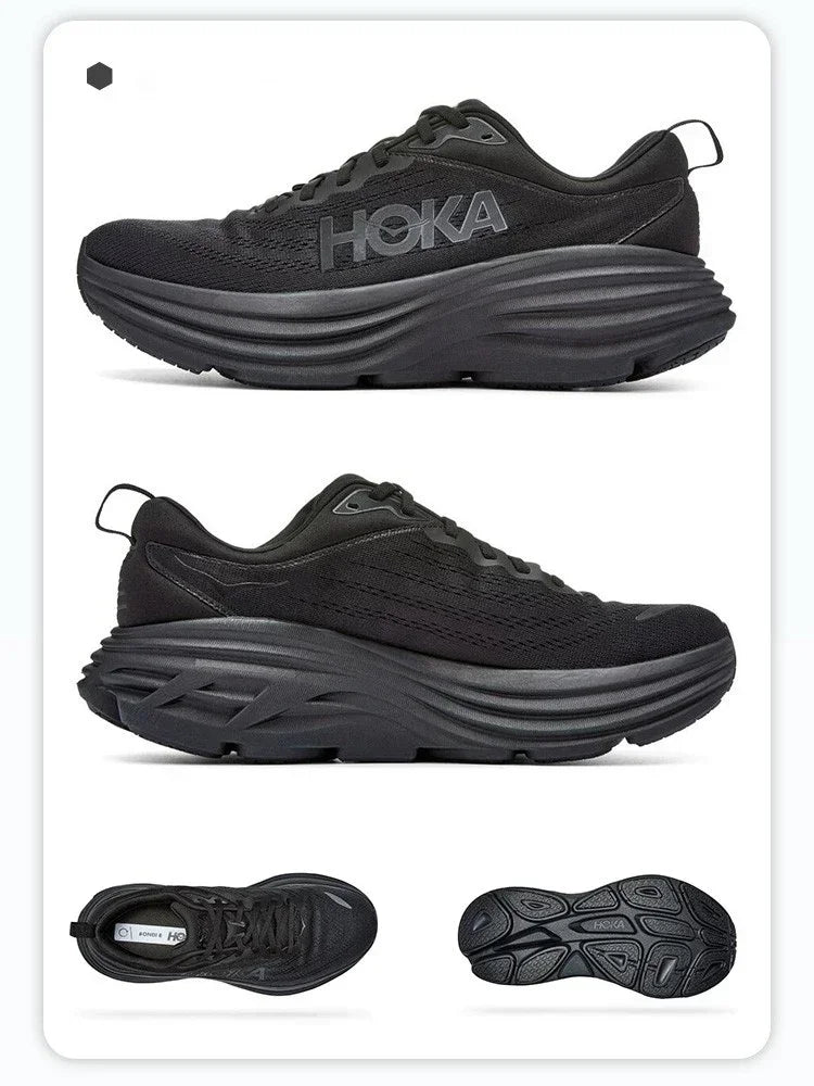 HOKA Sport Running Shoes Bondi 8 Breathable Anti Slip Cushioning Road Runs Shoes Men Sport Shoes Lifestyle Outdoor Sneaker Women