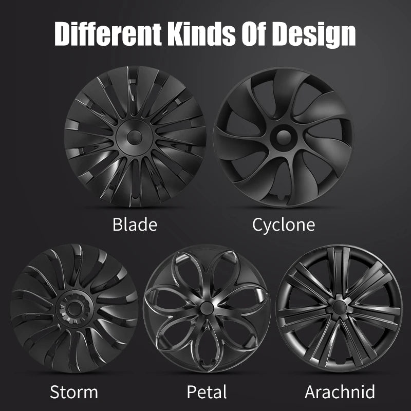 4PCS for TESLA Model Y 2019-2024 Vehicle Full Coverage Blade Wheel Cover Cap 19 Inch Hubcaps  Automobile Replacement Accessories