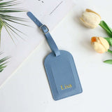 Customized Letters Smooth PU Leather Classic Ultra-Thin Travel Aviation Luggage Tag Signature Luggage Label