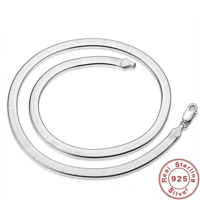 Colar de Corrente Cobra para Homens e Mulheres, prata esterlina 925, moda tira, alta qualidade, 1mm