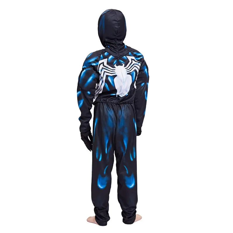Disfraz de superhéroe para niños, disfraz de veneno de araña negro, disfraz de fantasma, mono Unisex de LICRA 3D, mono para niños, Cosplay de Halloween