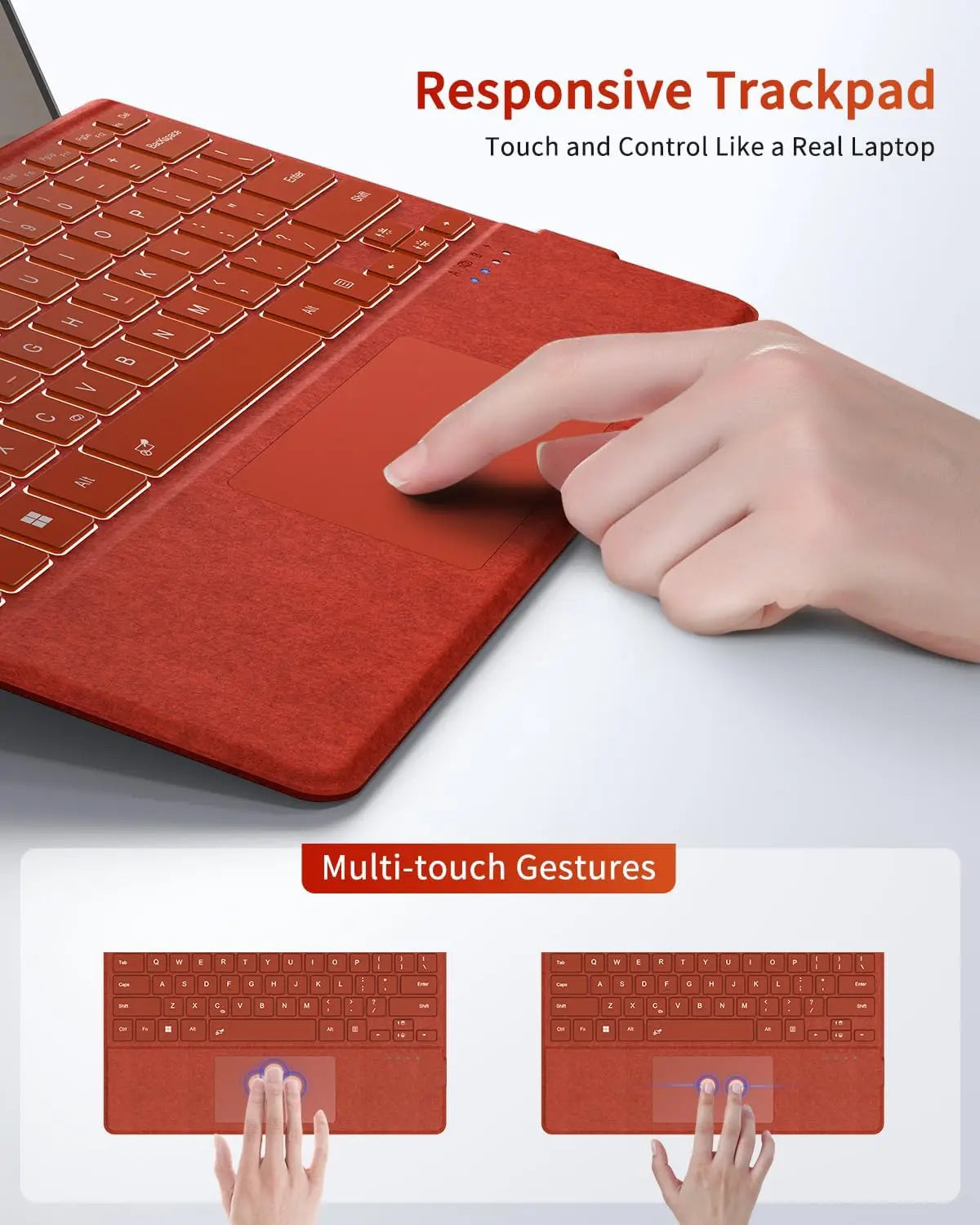 Trackpad Keyboard for Microsoft Surface Pro 3 4 5 6 7 8 9 X Backlit Russian Spanish Arabic Portuguese French Hebrew Keyboard
