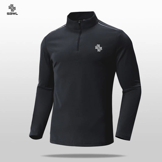 SBWL 2024 New Autumn/Winter Men's Outdoor Sports Running Mountaineering Cycling Fitness Long Sleeve Breathable Elastic T-Shirt
