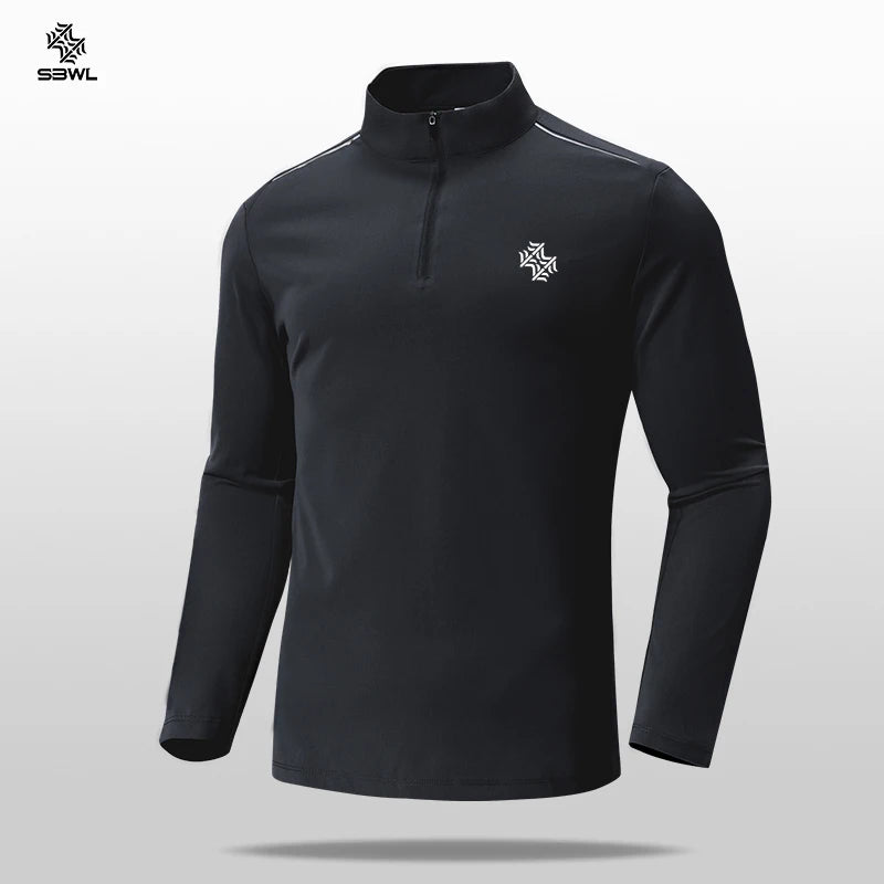 SBWL 2024 nueva camiseta elástica transpirable de manga larga para deportes al aire libre, running, montañismo, ciclismo y fitness para hombre, otoño/invierno