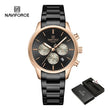 NAVIFORCE NF8076 Sports Watches for Men Stainless Steel Strap Quartz 3ATM Waterproof Shockproof New Fashionable Watch