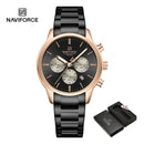 NAVIFORCE NF8076 Sports Watches for Men Stainless Strap Quartz 3ATM Waterproof Shockproof New Fashionable Clock