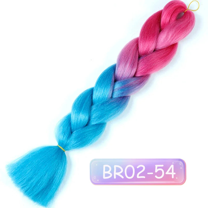 Lupu 24 "extensões de cabelo sintético longo ombre trança para mulheres preto roxo rosa azul loiro jumbo tranças suporte atacado