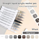 9pcs/Box MIX Color Acrylic Markers Set Kids Gift Art Rock Painting Pens Graffiti For Stone Glass Book Shoes DIY Craft Supplies