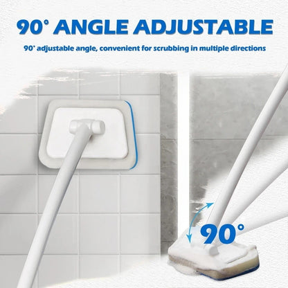 Cepillo de limpieza de esponja para baño, herramienta multifuncional, mango largo, extraíble, para el hogar, para bañera, azulejos de cerámica.