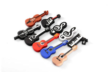 JASTER - Memoria USB de 64 GB con diseño de instrumento musical, diseño de guitarra, violín y violín, resistente al agua, 16 GB y 8 GB