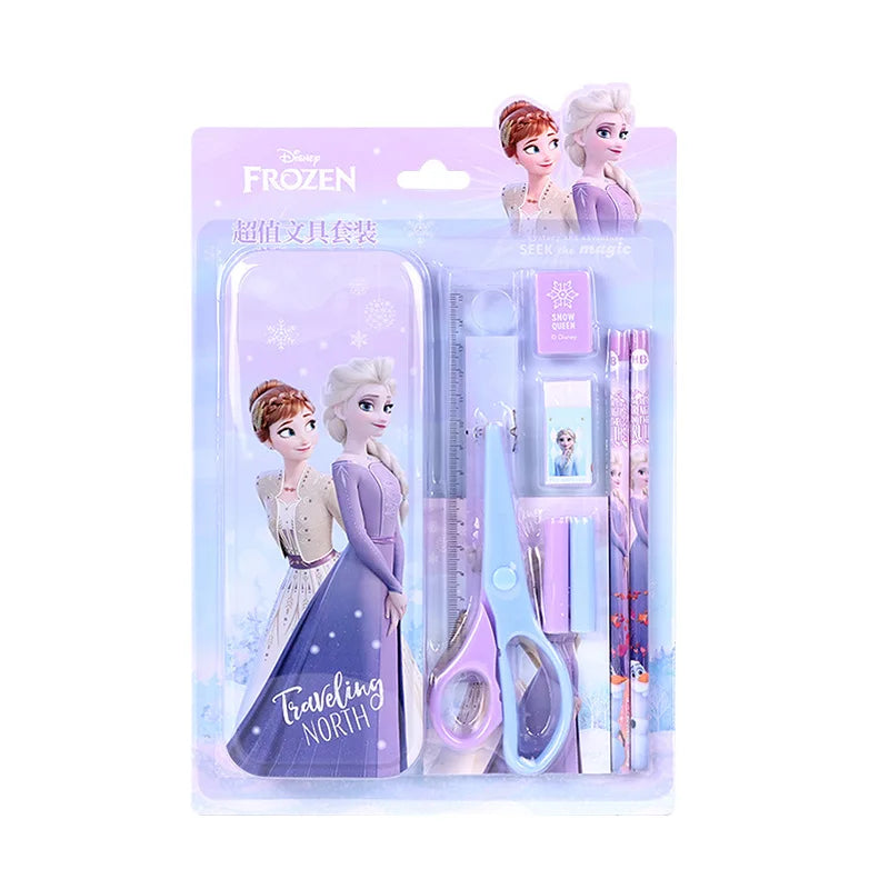 Disney Stationery Set Gift Box Mickey Minne SpiderMan Lotso Frozen Primary student School Supplies Boys girls Children's Gift