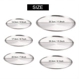 4Pcs Stainless Steel Round Plate Bone Spitting Dish Shallow Tray Metal Camping Plate Dining Disc BBQ Picnic Dishes Cookware