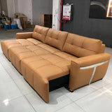 MINGDIBAO Electric Convertible Sofa Bed Italian Genuine Leather Sleeper Couch Multifunction Folding Sofas Beds for Cinema Room